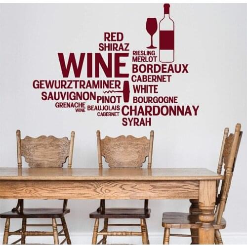 Wine Slogan Wall Stickers Western Restaurant Tavern Wine Cellar Kitchen Cabinets Living Room Door Decoration Vinyl Decal Mural