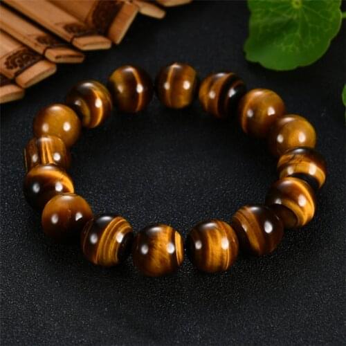 Drop Shipping Making 6 - 20 mm Brown Natural Tiger Eye Stone Round Beads Volcanic Lava Bracelet For Women Men Jewelry