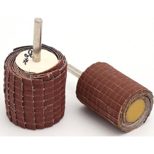 URAN 6mm Shank Emery Cloth Wheel Grinding Tool Gauze Wire Wheel for Woodworking Carving Metal Musical Instrument Polishing