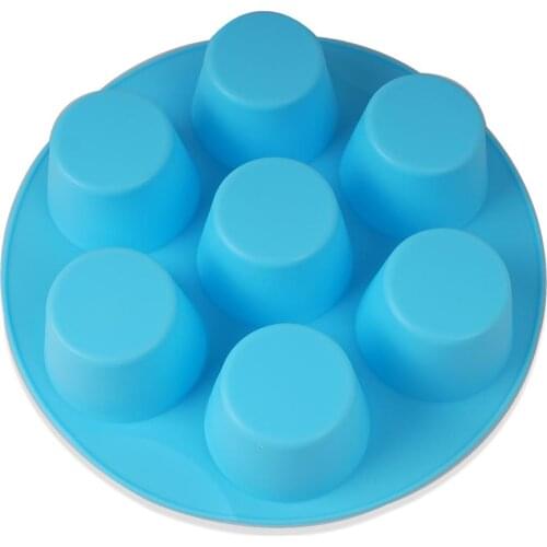 Silicone Circle Cylinder Round Soap Molds Cake Jelly Pudding Molds -7 Cavity 10351350