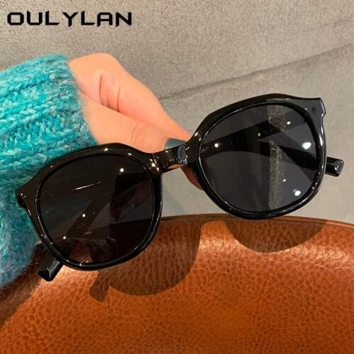 Oulylan Polygon Oval Sunglasses Women Vintage Sun Glasses Men Black Colored Eyeglasses UV400 Outdoor Eyewear Green Luxury Brand