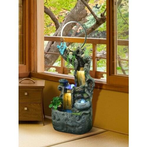 TT Water Fountain Indoor Living Room Water Landscape Lucky Floor Ornaments Balcony Garden Courtyard Fengshui Wheel