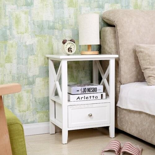 Single Drawer Bedroom Nightstand Simple Small Wood Bedside Cabinet Modern Living Room Bedroom Storage Cabinet Home Furniture