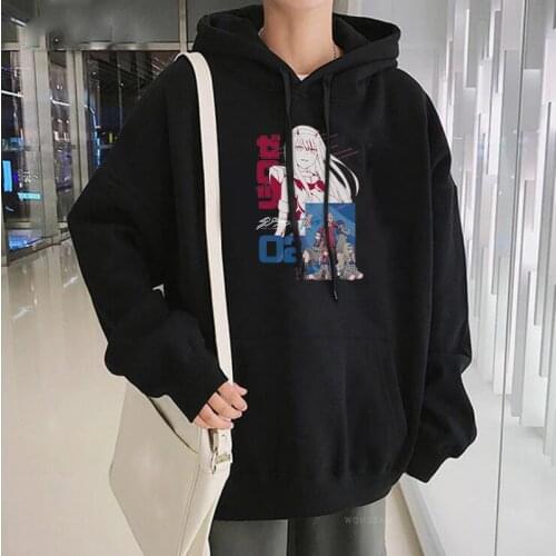 Funny Anime Darling In The Franxx Zero Two Poster Printed Hoodies For Men/Women Korean Fashion Sweet Girl Cute Winter Sweatshirt