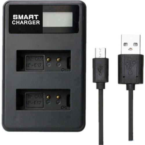 LP-E12 LCD Dual Charger Battery Charger for Canon M 100D Kiss X7 Rebel SL1 EOS M10 DSLR Camera accessories