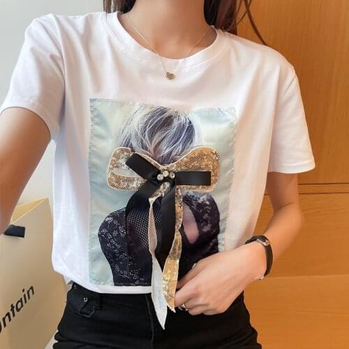 Summer White T shirt Women Tops Short Sleeve Plus Size Vintage Black Korean Clothes Woman T-shirt Casual Tee Shirt Fashion 2021