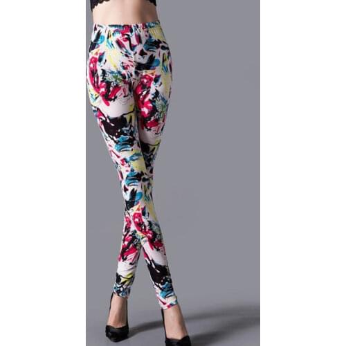 YSDNCHI Women Legging Graffiti Printed Fashion Sexy Pants Elastic Fitness Leggins Soft Stretchy Gym Trousers
