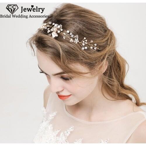 CC Trendy Hairbands Wedding Accessories for Women Engagement Hair Ornaments Bridal Headpiece Leaf Shape Headbands Party HS115