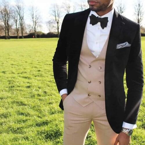 2021 Custom Made 3 Pieces Black Smoking Blazer Casual Business Gentlemen Groom Suits Prom Suits For Men Wedding Best Man Tuxedo