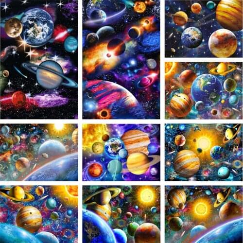 Diamond Painting Diy5d New Universe Solar System Diamond Mosaic Starry Sky Vortex Cross Stitch Kit Wall Decoration Handmade Gift