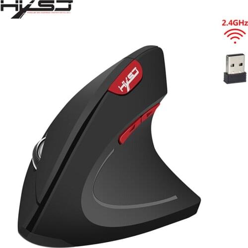 HXSJ T24 Wireless Vertical Mouse Ergonomic 3 DPI Optional Adjustable 2400 DPI 6 Keys Healthy Mouse for PC Laptop