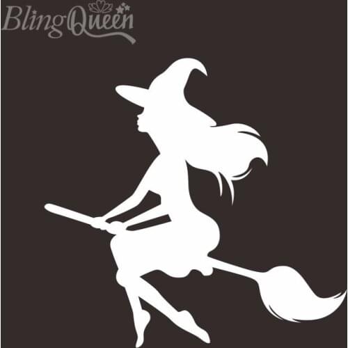 BlingQueen 12PCS/LOT Iron On Patches for Clothing Hot Fix Reflective Vinyl Heat Transfers Witch Design
