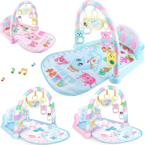 Baby pedal piano collection Baby early education rattle light music carpet fitness rack toy