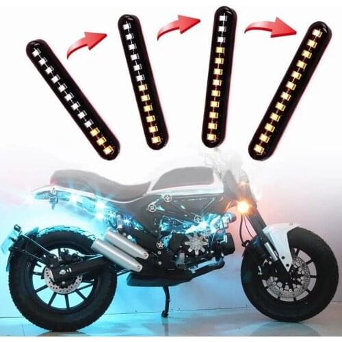 2 pcs flowing water flicker led motorcycle 12 LED Turn Signal Light Tail Brake Stop License Plate Lamp Rear Light