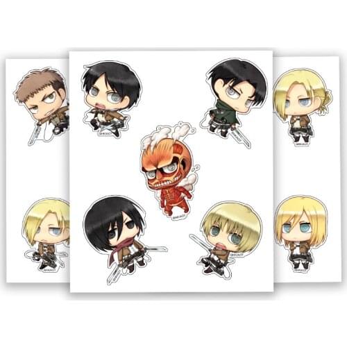 Brdwn Attack on Titan The Final Season Falco Grice Gabi Brown Eren Ackerman Official Authorization Cosplay Stickers Paster