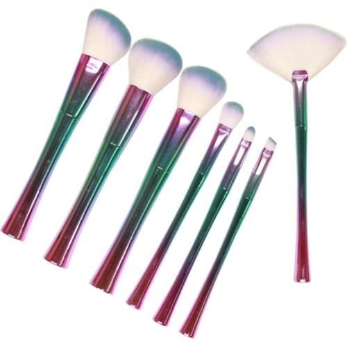 New 7pcs women makeup set,Soft Gradient Ramp Cosmetics Brush set,High Quality Fishtail Brushes kit,Fiber Brush Head for Makeu