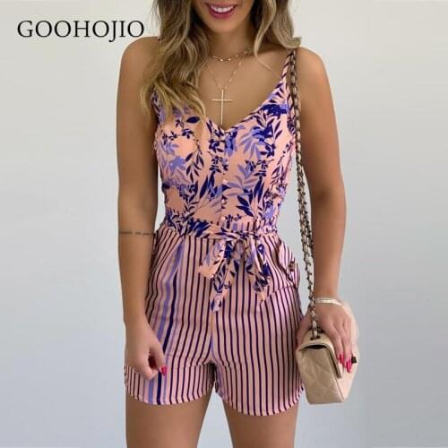 GOOHOJIO 2021 Spring Autumn New Streetwear Casual Rompers Womens Jumpsuit for Ladies Sleeveless High Waist One Piece Suit Women
