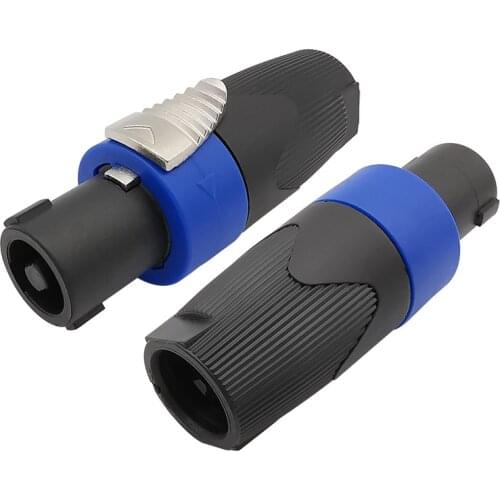1/2Pcs NL4FC 4 Pin Audio Speaker Wire Connectors Blue Professional 4 Pole NL4FC Male Plug Twist Lock Audio Plug Cable Adapter