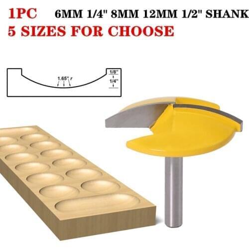 1Pc 6mm Shank Classical Plunge Wood Router Bit Radius 1-1/2"- Wide 1-3/4" Door Knife Woodworking Milling Cutter