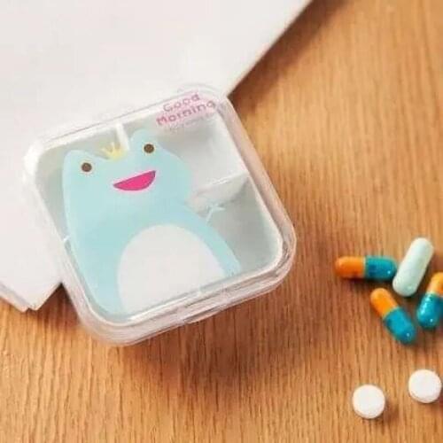 1 Piece Plastic Small Medicine Box Portable Cartoon Sub Packing Box Travel Portable Medicine Pill Case Sealed Medicine Box