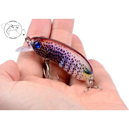 1Pcs Warcraft Minnow Fish Fishing Lure Baits 6cm/9.7g With 2 Treble Hooks Artificial Hard Swimbait Tackle For Ocean River