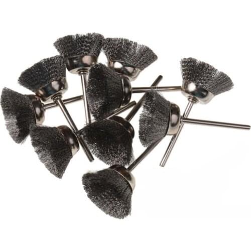 10pcs mini rotary stainless steel wire brush small wire wheel brushes disc dremel herramientas electricas mini drill accessories