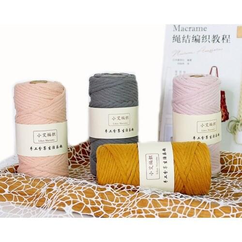 100% cotton 4mm Single Strand Macrame Cord Macrame rope 50m(54yd) Colorful Cotton Cord for Macrame supplies Wall Hanging