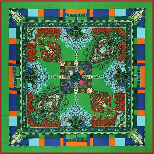 130cm*130cm 100% Silk Euro Brand Style Fashion Paris Color Matching Assort Flowers Print Silk Square Scarf Femal Fashion Shawls