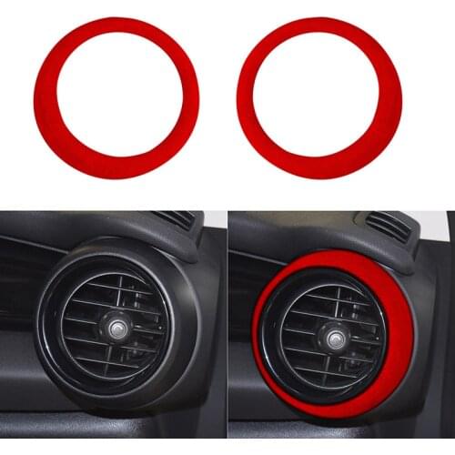 2PCS Suede Car Front Air Outlet Decoration Frame Cover Trim Sticker for BMW MINI COOPER F55 F56 2014-2020 Auto Accessories