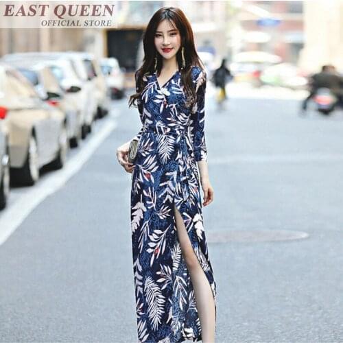 2018 long maxi beach summer dress beach dresses and tunic sexy dresses hippie boho dress women boho print dres FF302 A
