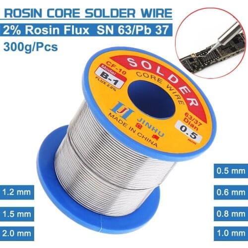 300g B-1 63/37 0.5mm-2.0mm No-clean Rosin Core Solder Wires 2.0% Rosin Flux Low Melting Point For Electrical repair, IC repair