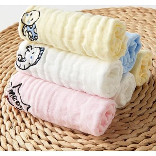 5pcs/set Pack Baby Washcloths Small Baby Towel Wipes 30*30cm Soft Baby Wipes Multicolors Baby Feeding Towels