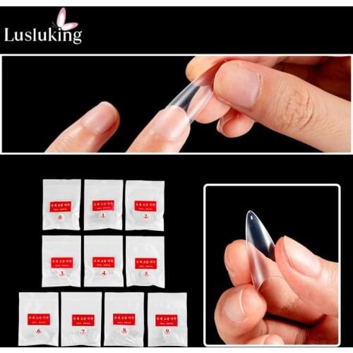 Stiletto Sharp 500Pcs False Nail Art Clear Natural Tips Acrylic French Artificial UV Gel Manicure Tool 10 Sizes Decorations