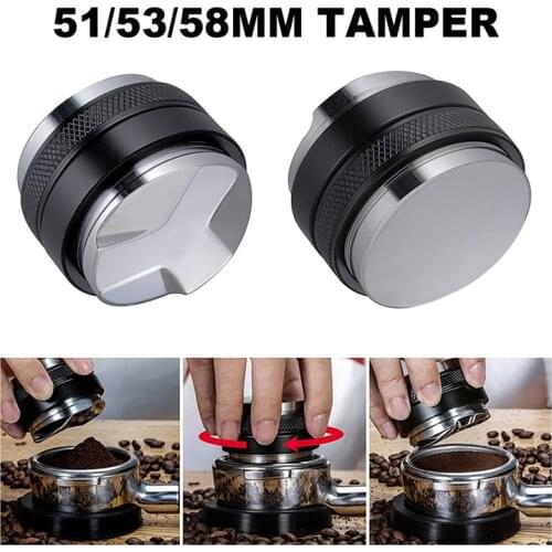 51/53/58mm Double Coffee Tamper Stainless Steel Espresso Tamper Three Angled Slope And Flat Base Adjustable Powder Hammer Barist