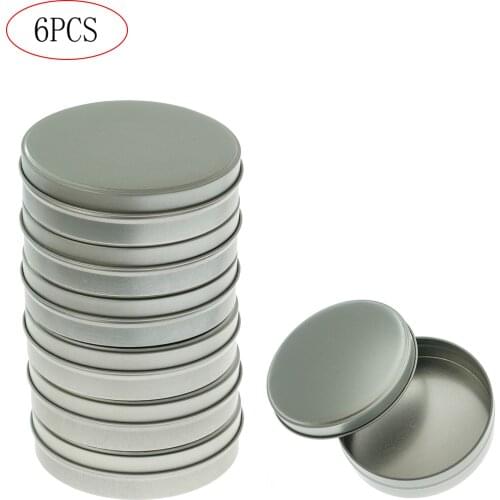 6Pcs Small Candy Sealing Case Mini Tin Jars Candle Tin Cans with Lids for DIY Candle Making Metal Pots Cosmetic Gift Storage Jar