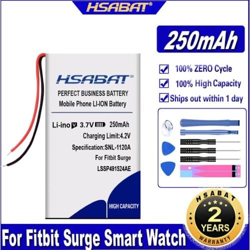 HSABAT LSSP491524AE 250mAh Battery for Fitbit Surge Smart Watch Batteries