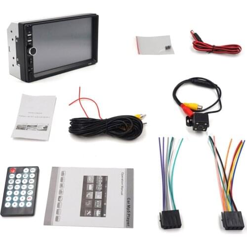 2 din Car MP5 Player USB Bluetooth 7018B Short Body Touch Screen Car Stereo 7" HD Multimedia Player Rear View Camera Input