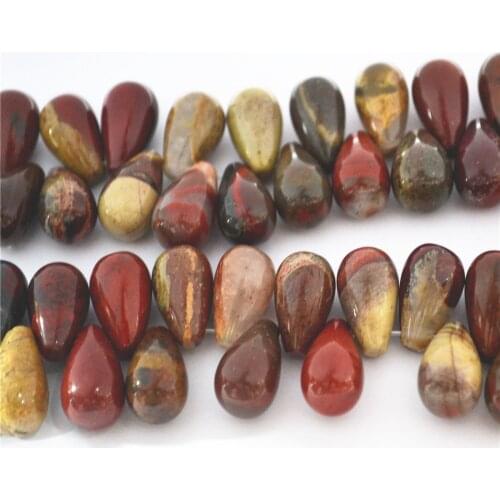 Hot!Fashion Natural Stone Teardrop Pear Shape Beads Rainbow Stone Horizontal Hole For Earrings Jewelry Making 15*10mm 28pcs