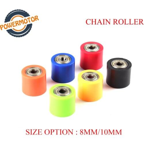 Chain Roller Plastic Metal 8MM 10MM Pulley Slider Tensioner Wheel Guide For Pit Dirt Mini Bike Atv Differ Color 28mm x 32mm