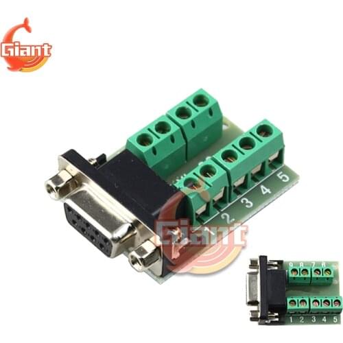 DB9 Male Female Adapter 9 Pins Signals Terminal Module D-SUB Adapter Plate RS232 Serial To Terminal Board Block DB9 Connector