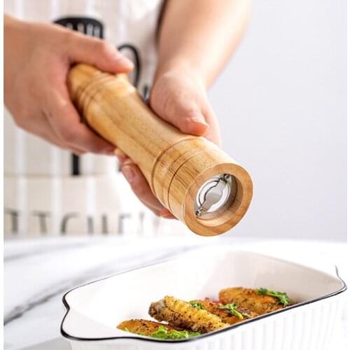 Wood Pepper Grinder Hand Movement Salt Grinder Mill Grinder Seasoning Grinding Kitchen Cooking Tools 5 Inch and 8 Inch