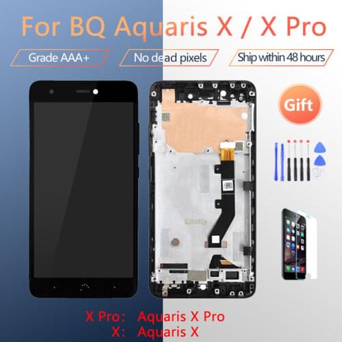 For BQ Aquaris X Pro LCD screen assembly with front case touch glass,For BQ Aquaris X With repair parts LCD Display