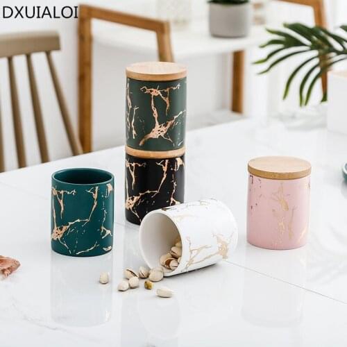 Sealed Tea Caddy Ceramic Storage jar For Spices Tea Coffee Can For The Kitchen Organizer Tank Bottle Container with lid 360ml