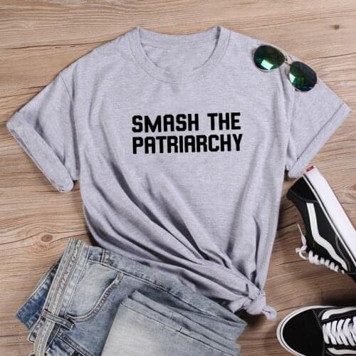 SMASH Printed Short Sleeve Cotton T Shirt Women Top O-neck Funny T Shirt Women Casual Camisa Feminina Tee Black & White