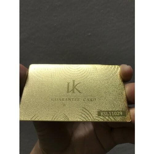 Customized Cheap Credit Card Size VIP Member laser engraving Metal Business Card