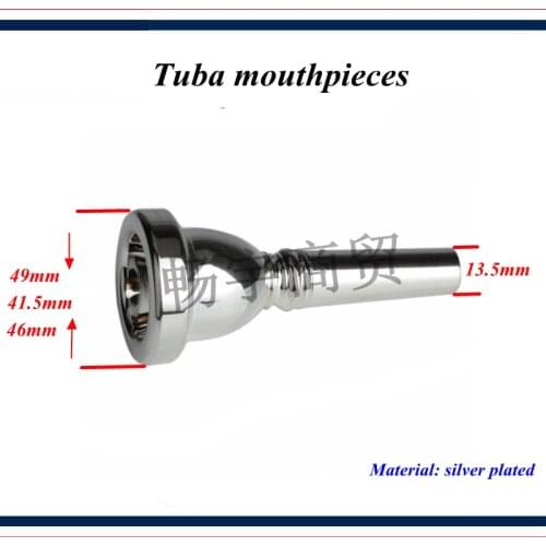 Tuba mouthpieces Bass tube mouthpieces parts Material of copper silvering mouthpiece