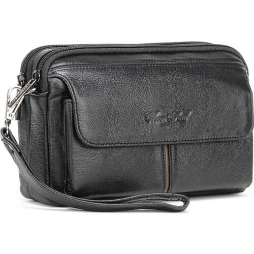 Men Clutch Wallet High Quality Genuine Leather Long Clutch Purse Male Leather Phone Bag Wallet Men Passport Wallet