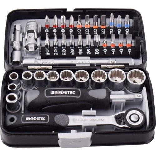 38pcs Mini Ratchet Wrench Set 1/4" Socket Screw Bits Kit Bike Maintenance Repair Hand Tool Torque Wrench Multfunction Tool Kit