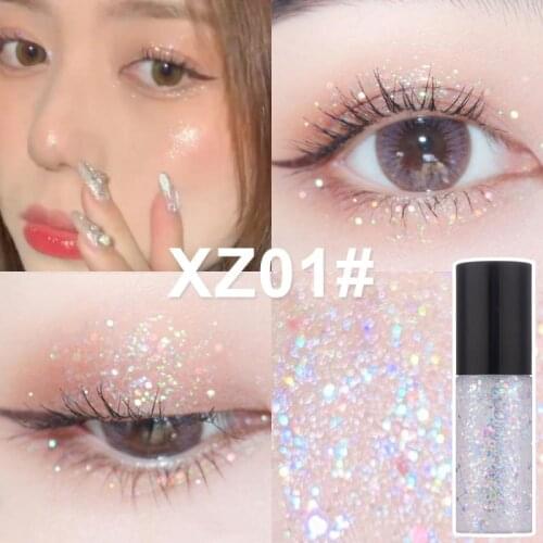 New Professional Shiny Eyeshadow Cosmetics for Women Pigment Silver Rose Gold Color Liquid Glitter Eyeliner Cheap Makeup