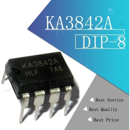 10pcs KA3842 KA3842A UC / TL3842 charger / supply chip IC Manifold line DIP8 Original authentic